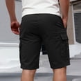thumbnail image 4 of Domuza Mens Cargo Shorts Sweat Shorts Elastic Waist Drawstring Athletic Summer Casual Pants with Pockets Black M, 4 of 4