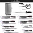 thumbnail image 4 of 13Pcs Kitchen Chef Knife Block Holder Set,Stainless Steel Japanese Knives with Sharp Damascus Laser Blade and Wooden Handle, 4 of 5