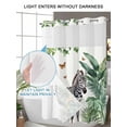 thumbnail image 4 of No Hook Shower Curtain with Snap in Liner,Zebra Tropical Leaves Jungle Waterproof Bath Curtain Double Layers with See Through Top Window,Black Stripes Animal Portrait Hotel Shower Curtains 60x72in, 4 of 9