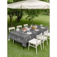 thumbnail image 4 of Outdoor Tablecloth with Umbrella Hole for Patio/Picnic/Party/Camping, White Lines Waterproof Table Cloth Rectangle Table Cover Washable, Vintage Abstarct Minimalist Art Gray (54"x 80"), 4 of 8