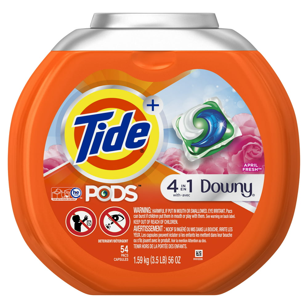 Tide PODS April Fresh Scent Laundry Detergent with Downy, 54 Count