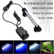 38cm 21LED 5050 SMD Waterproof Aquarium Fish Tank Bar Lamp Submersible Light White/Blue/Blue & White With Suction Pads US Plug 110V-240V
