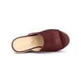 thumbnail image 4 of BLISSFUL STEP Chaussures pour Femmes Talon Compensé Bout Ouvert Espadrilles Mules à Plateforme Bourgogne 10, 4 of 7