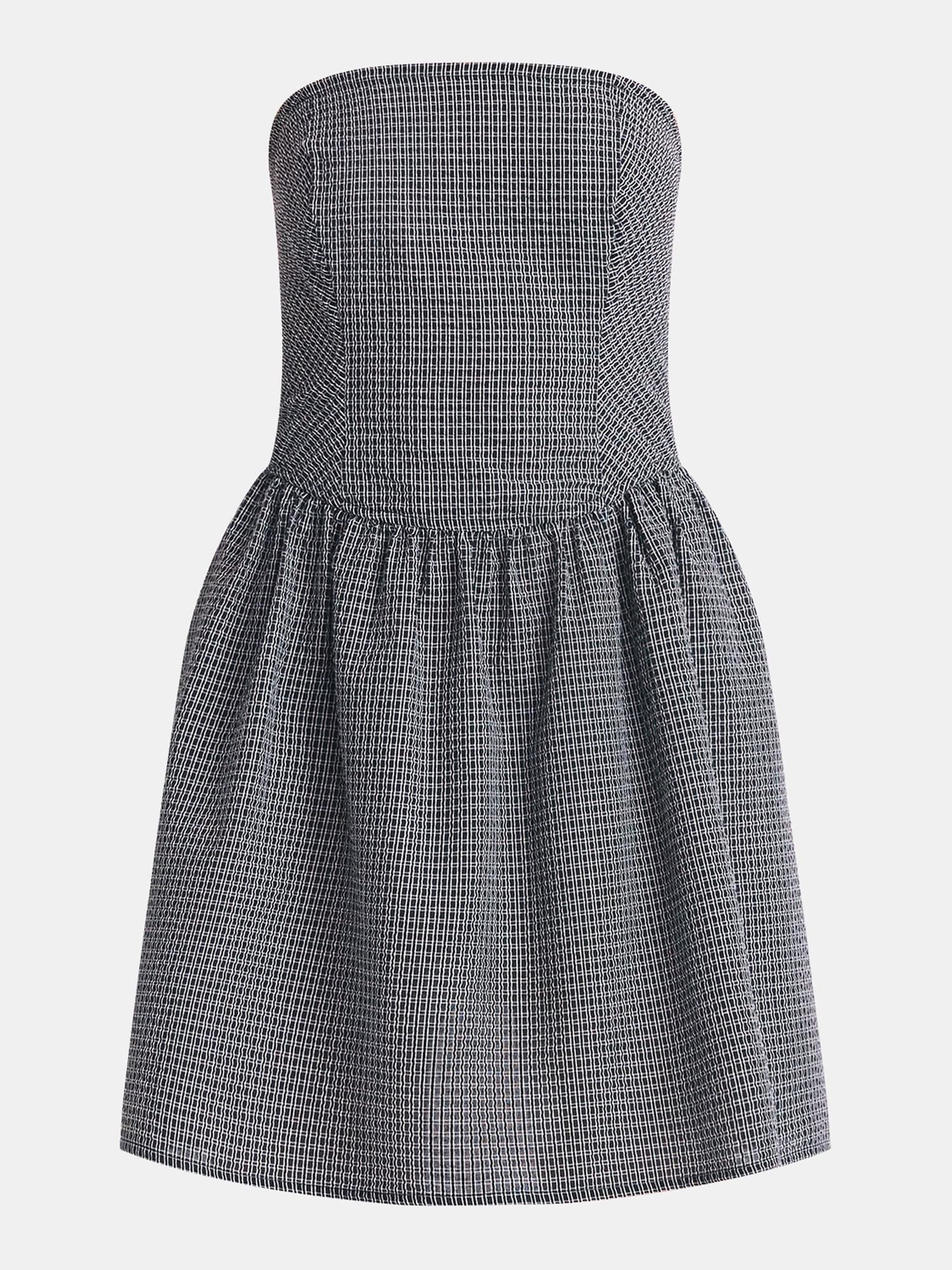 No Boundaries Plaid Seersucker Mini Tube Dress, Women's Sizes XXS-XXL