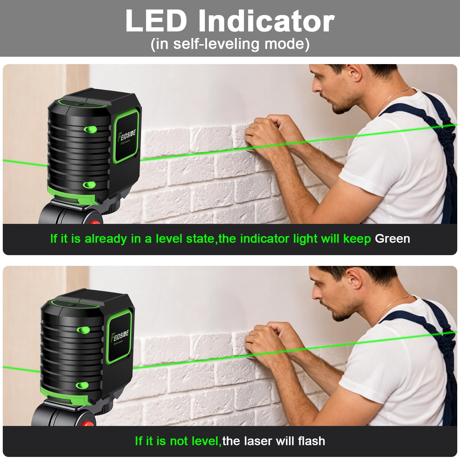 Laser Level with Tripod, Self-Leveling Cross Line Laser, Vertical and Horizontal Line, Rotatable 360 Degree, Manual Self leveling and Pulse Mode,IP54 Waterproof