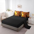 thumbnail image 5 of spefrowx Vintage Girl Princess King Bedding for Women, Paisley Boho Folk Flower King Bed in a Bag, Black Reversible, 7pcs, 5 of 6