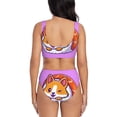 thumbnail image 3 of Kdxio Corgi In Sushi Roll Print Women's 2 Piece High Waisted Wrap Spaghetti Strap Summer Swimsuit Bikini Set-Medium, 3 of 7