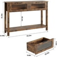 thumbnail image 2 of IdeaHouse Entryway Table, 2 Tier Console Table with Storage, Wood Sofa Table with 2 Glass Drawers for Entry Way, Hallway,Living Room (Vintage), 2 of 7