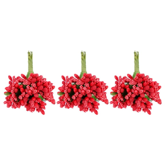 Luxshiny Artificial Mini Flower Bouquets Red 144Pcs 3.3X0.8In
