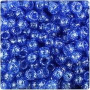 BeadTin Dark Sapphire Sparkle 9mm Barrel Pony Beads (500pc)