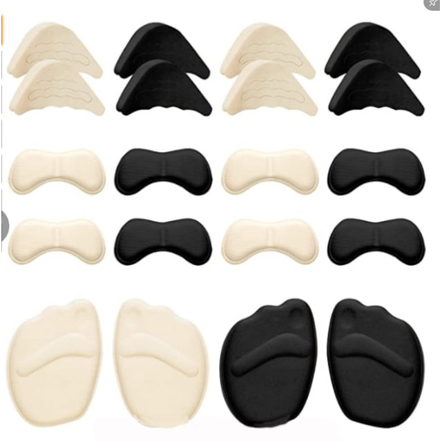 Inserts de Talon pour Femmes, Inserts de Talon Trop Grands, Inserts de Talon pour Femmes Inclut des Coussinets de Talon pour l'Arrière du Talon Inserts de Remplissage d'Orteils Réglables