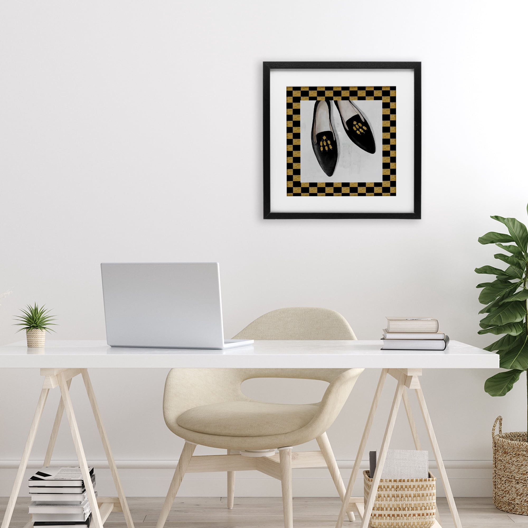 Stupell Industries Luxe Black Flats Black Framed Print Under Glass, design by Lorenzo Collective