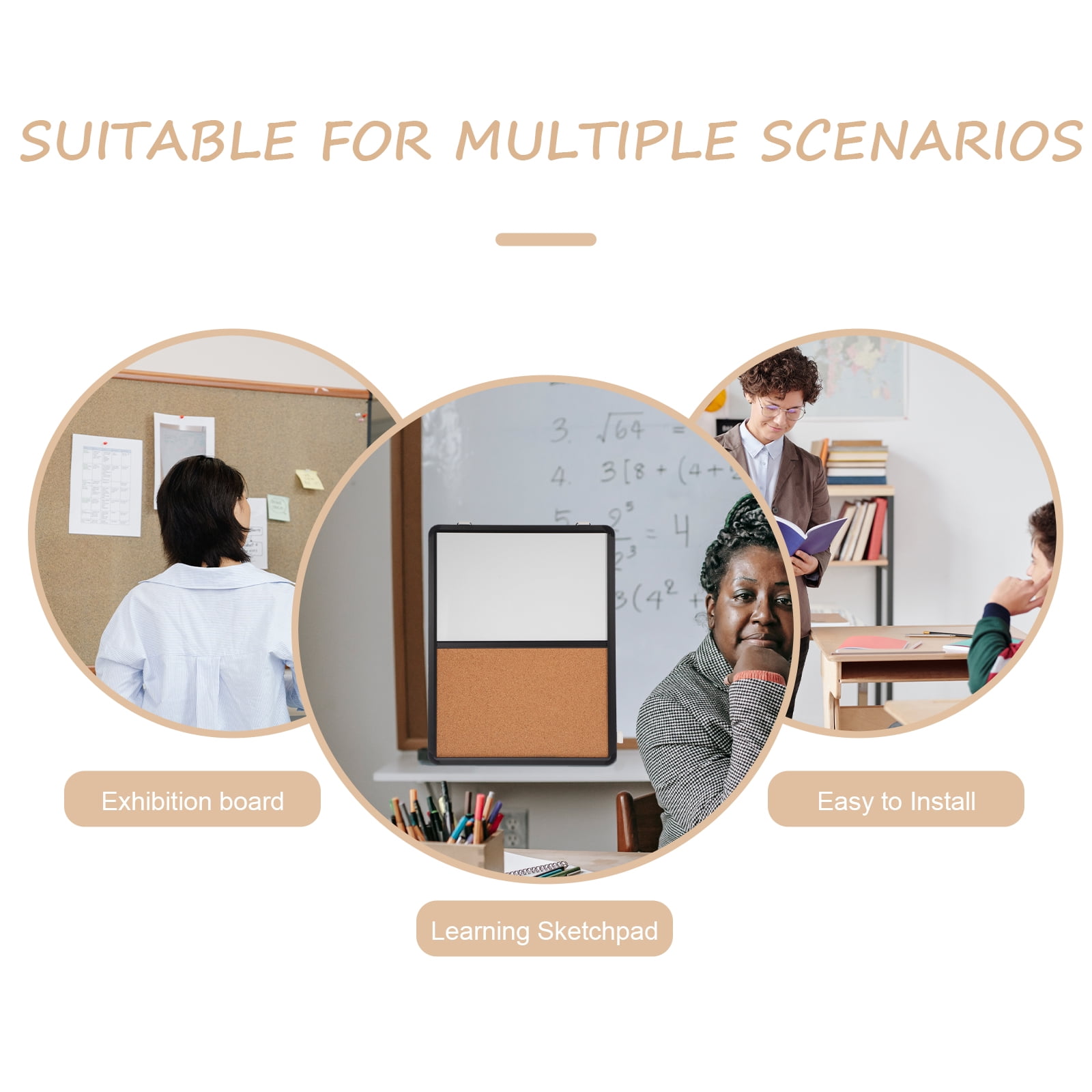 FELTECHELECTR Small Cork Board for Office Notice Board for Office 1Pcs