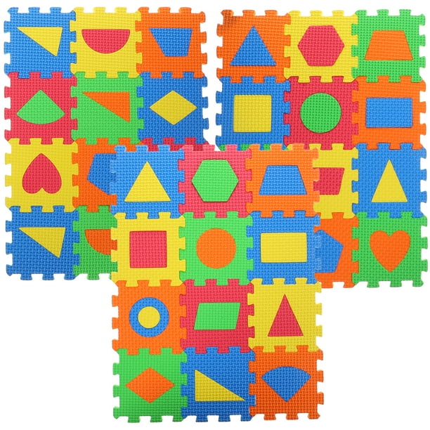FELTECHELECTR 36 piezas de alfombra de rompecabezas educativa para bebés, alfombra de suelo entrelazada, alfombra de rompecabezas colorida, juguete para bebés