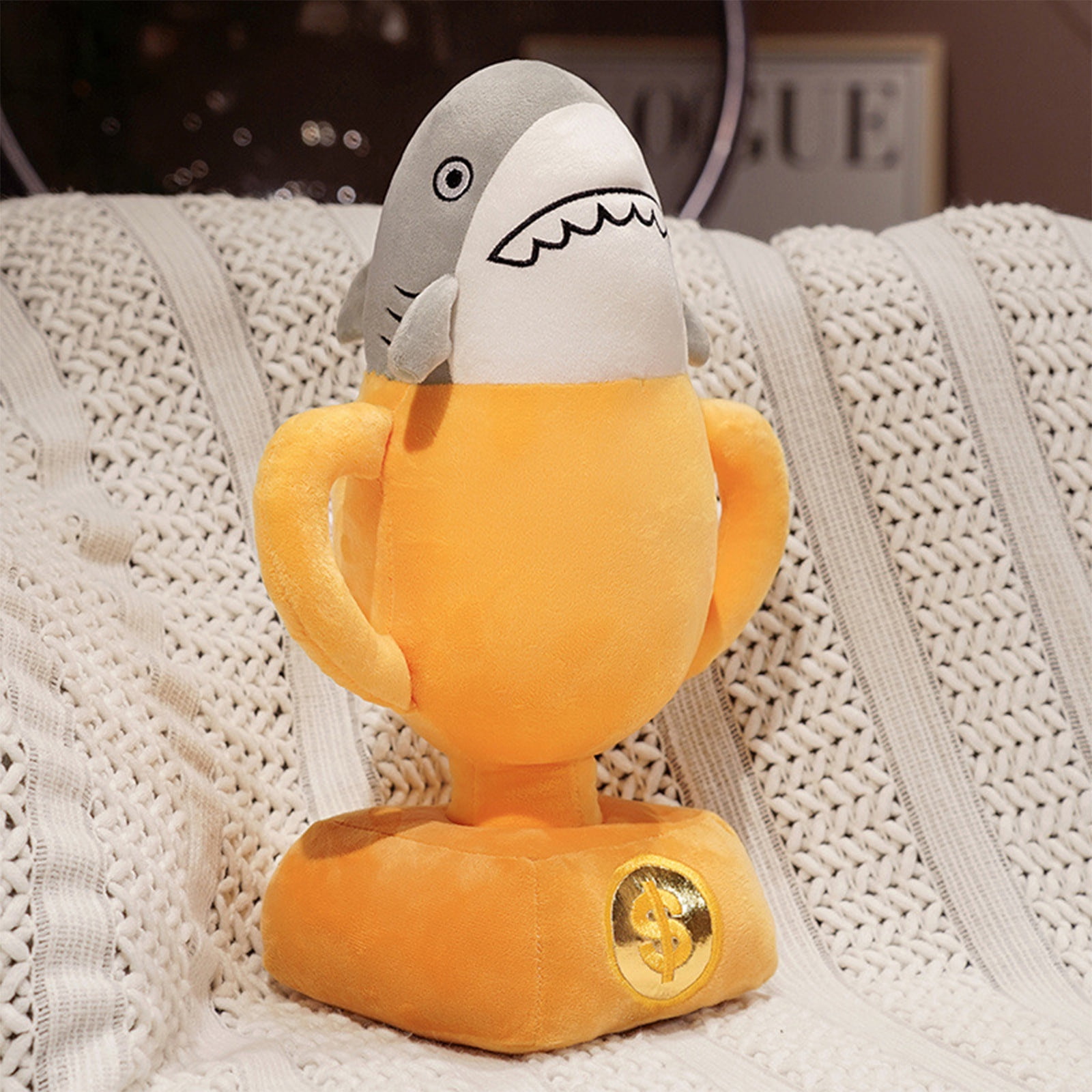 WWG 15.7-19.7in Trophy Plush Pillow Soft Toy Cup Shape Stuffed Doll for School Award Presentation Graduation Gift Funny Novelty