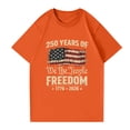 thumbnail image 3 of Iaqnaocc 250th Anniversary Usa Shirt for Women Retro 250 Years America Shirt Independence Day Crew Neck Anniversary Summer 250th Anniversary Patriotic Tee Orange 2XL, 3 of 4