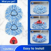 TidyBliss Mop Heads Replacements 2 Pack with Triangle Base for RinseClean 2 Tank System