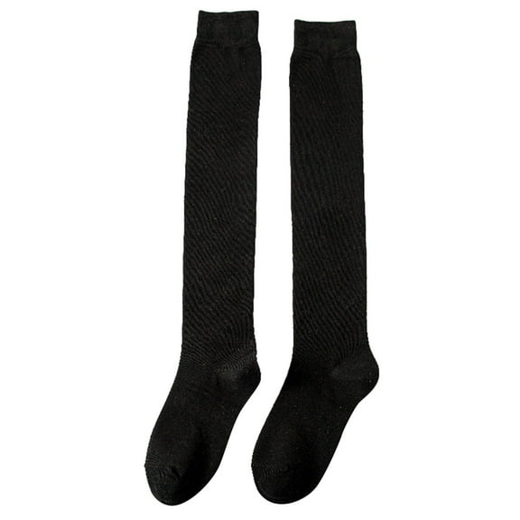 Uooqdmx Cotton Boot Socks, Long Thigh High Socks, Knee High Boot Socks, Knee High Socks, Over the Knee Socks, Black One Size