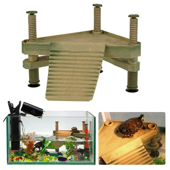 CHOK Reptile Turtle Frog Pier Floating Basking Platform Rock Aquarium Tank Decorations