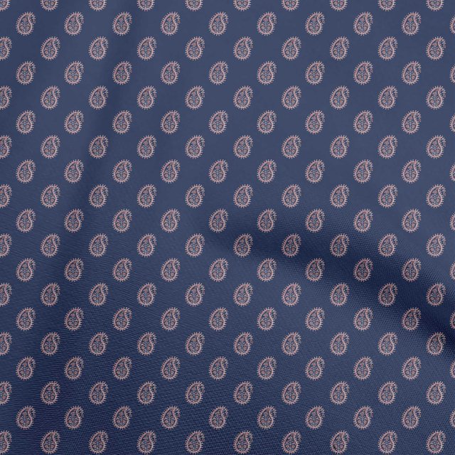 oneOone Velvet Navy Blue Fabric Asian Floral Block Craft Projects Decor Fabric Printed By The Yard 58 Inch Wide