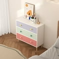 thumbnail image 2 of Garmic 3 Drawers Dresser Storage Cabinet Nightstand for Bedroom Living Room, Girls Room, Nursery, Closet, Apartment - Colorful, 2 of 7