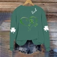 thumbnail image 5 of Mifsaly Womens St Patricks Day Sweatshirt Shamrock Graphic Long Sleeve Shirts Crewneck Heart Print Loose Dressy Casual Blouse Irish Festival Green Outfits L, 5 of 7