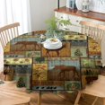 thumbnail image 4 of Rustic Moose Deer Tablecloth, Retro Rustic Vintage Bear Cottage Country Rustic Cabin Farmhouse Style Table Cover, Water Resistant Wipeable Tablecloths for Kitchen Dinning Decor 60", 4 of 6