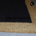thumbnail image 3 of Jaipur Art And Craft Black Beige Border Jute Area Rug Rectangle Hand Braided Carpet (10x13 Sq ft), 3 of 7