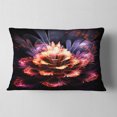 thumbnail image 2 of Designart Fractal Flower Orange and Purple - Floral Throw Pillow - 12x20, 2 of 5