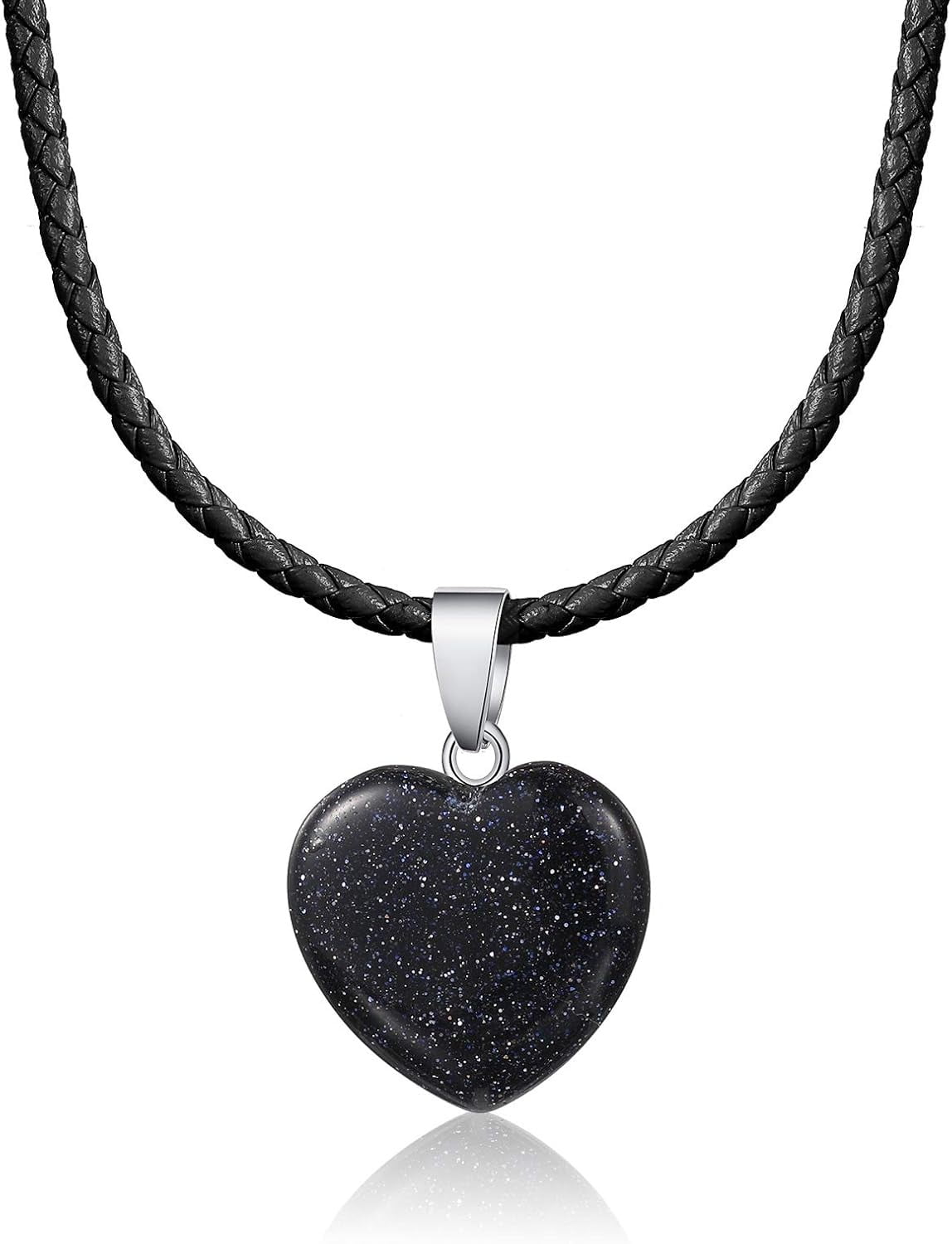 100Pcs DIY Crystal Stone Jewelry Necklace Heart Shaped Stone Pendant Beads