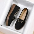 thumbnail image 6 of Elecsop Loafers for Women, Comfortable Slip On Suede Flats Metal Buckle Walking Shoes, 6 of 11