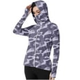thumbnail image 2 of GaThRRgYP UPF 50+ Women's Lightweight Blouse Summer Sun Defense Essential,Ladies Gradient Color Long Sleeve Hooded Thumb Buckle Sun Protection Clothing Purple XL, 2 of 7