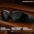thumbnail image 6 of Grinderpunch Super Dark CAT 4 Sunglasses Polarized Blackout Lenses for Light Sensitivity & Migraine Relief Wrap Around - Matte Black Superdark, 6 of 10