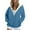 Blue, variant on Hoodies for Women Zip Up Hoodie Women's Street Long Sleeve Hooded Zipper Solid Color Casual Sweatshirt Winter Coats for Women
