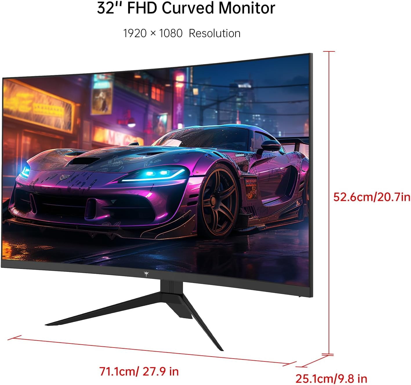 KTC 32 Inch FHD 1080p Curved Gaming Monitor - VA 1500R Curved Monitor, 165Hz 1ms MPRT, FreeSync & G-Sync, 122% sRGB, DP/HDMI, VESA, HDR10 for Gaming Home Office Business PC Monitor