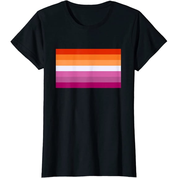 Lesbian Pride Flag Sunset Women LGBTQ Gift T-Shirt