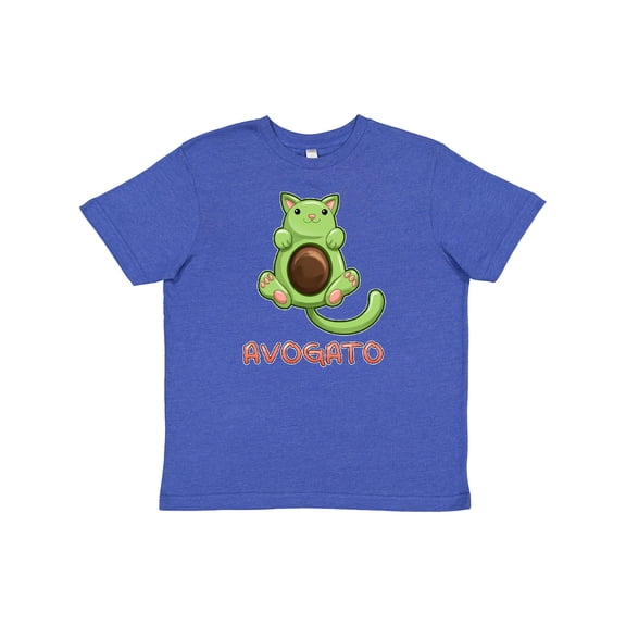 Inktastic Avogato- Cute Green Cat Avocado Youth T-Shirt