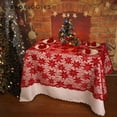 thumbnail image 2 of BadPiggies Christmas Tablecloth Red Lace Floral Table Cover For Christmas Thanksgiving Wedding Party Table Decor (Rectangle ,60" x 120"), 2 of 9