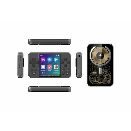 Multifunctional Game Console Power Bank with 6000+ Games & 20W Wireless Charging – Gray