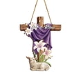 thumbnail image 2 of Decoraciones de Pascua Crucifijo de Pascua de primavera Ideas de madera Placas decorativas Decoración del hogar Decoración ecológica exquisita Decoración del marco de la puerta Decoración de la cerca, 2 of 6
