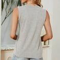 thumbnail image 4 of Htigea Tank Tops for Women Solid Color Sleeveless Blouses Casual Crewneck Loose Fit Tanks Soft Summer Lounge Undershirts Gray,XL, 4 of 4