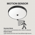 thumbnail image 3 of DYMOND LED Flush Mount 14 Inch Ceiling Light, Motion Sensor or Smartlife App Control with Smooth Color Temperature Adjustable and Dimmable Setting Light Fixture Black for Bedroom Kitchen Living Room, 3 of 11