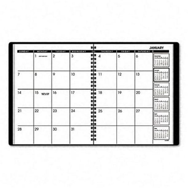 At-A-Glance 7012005 Unruled Months Planner/PlannerFolio Rechargé 6-7/8 x 8-3/4 Noir