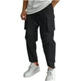 thumbnail image 1 of Dagugfen Pantalons Cargo pour Hommes Taille Élastique Cordon de Serrage Légers pour Pêche Randonnée Poches, 1 of 6