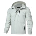 thumbnail image 4 of Men's Waterproof Rain Jacket Lightweight Rain Coat Men Windbreaker Fall Jacket with Hood for Outdoor Hiking Cycling 2026 Fall Outfits(014_Light Gray,XL), 4 of 4