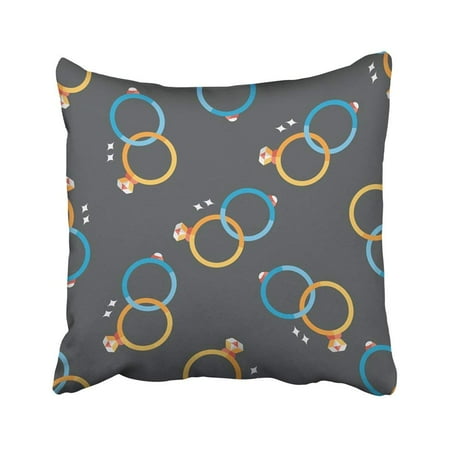 Diamond Ring Pillow BPBOP Silver Accessory Propose Couple Diamond Ring Flat Anniversary Beauty Brilliant Elegant Pillowcase Throw Pillow Cover Case 18x18 inches ()