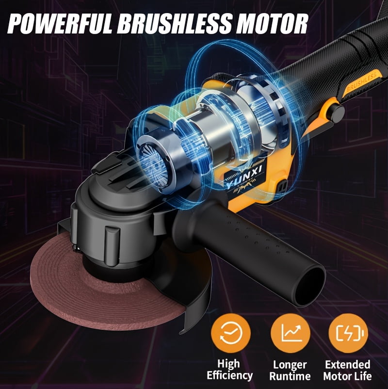 DGB Cordless Angle Grinder for Rust Removal and Surface Refinishing, Portable Electric Grinder for Metal Cleaning and Restoration, Handheld Grinder for Automotive and Home Restoration Projects