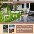thumbnail image 6 of Homefun 3-Piece Cast Aluminum Bistro Set - All-Weather Outdoor Table & 2 Chairs w/Umbrella Hole, Rust-Proof Patio Furniture for Garden/Backyard with Cushion, 6 of 8