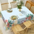thumbnail image 2 of MIZHONA Light Blue Tablecloth Rectangle,Green Leaves Table Cloth for Kitchen Dinner Decor,60"x84", 2 of 5
