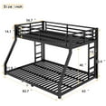 thumbnail image 5 of Bellemave Full XL Over Queen Size Metal Bunk Bed Heavy-Duty Bunk Bed Frame with 2 Ladders and Guardrails Full XL Over Queen Floor Bunk Beds for Adults, Teens, Black, 5 of 10